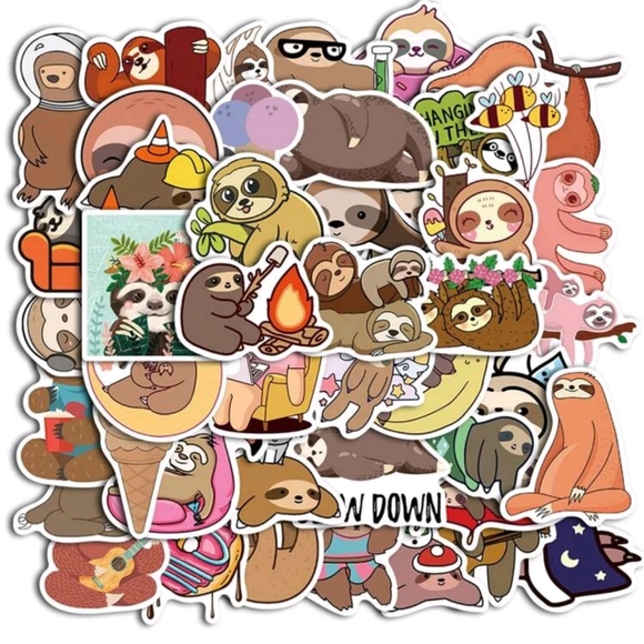 🍉5 for $25* Laptop Sloth Stickers - Picture 1 of 7